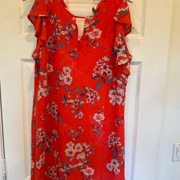 VINCE CAMUTO Floral Red Blue & White dress Womens 14 - Picture 4 of 4